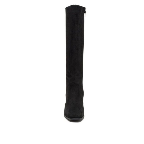 ZILLY KNEE HIGH FAUX SUEDE BOOTS - Black - Picture 2 of 11